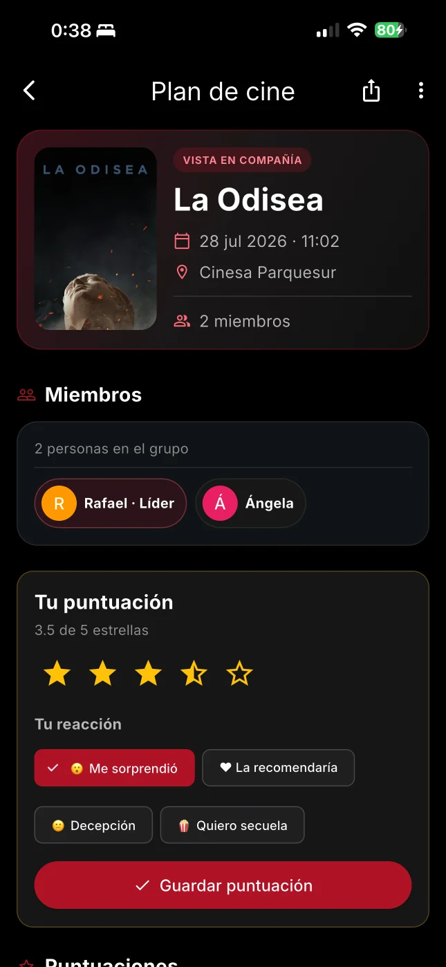 Plan de cine compartido